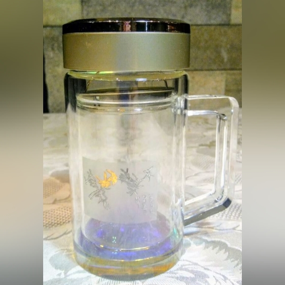 Art glass unique portable drinking ware, thermos and strainer. - Picture 2 of 14